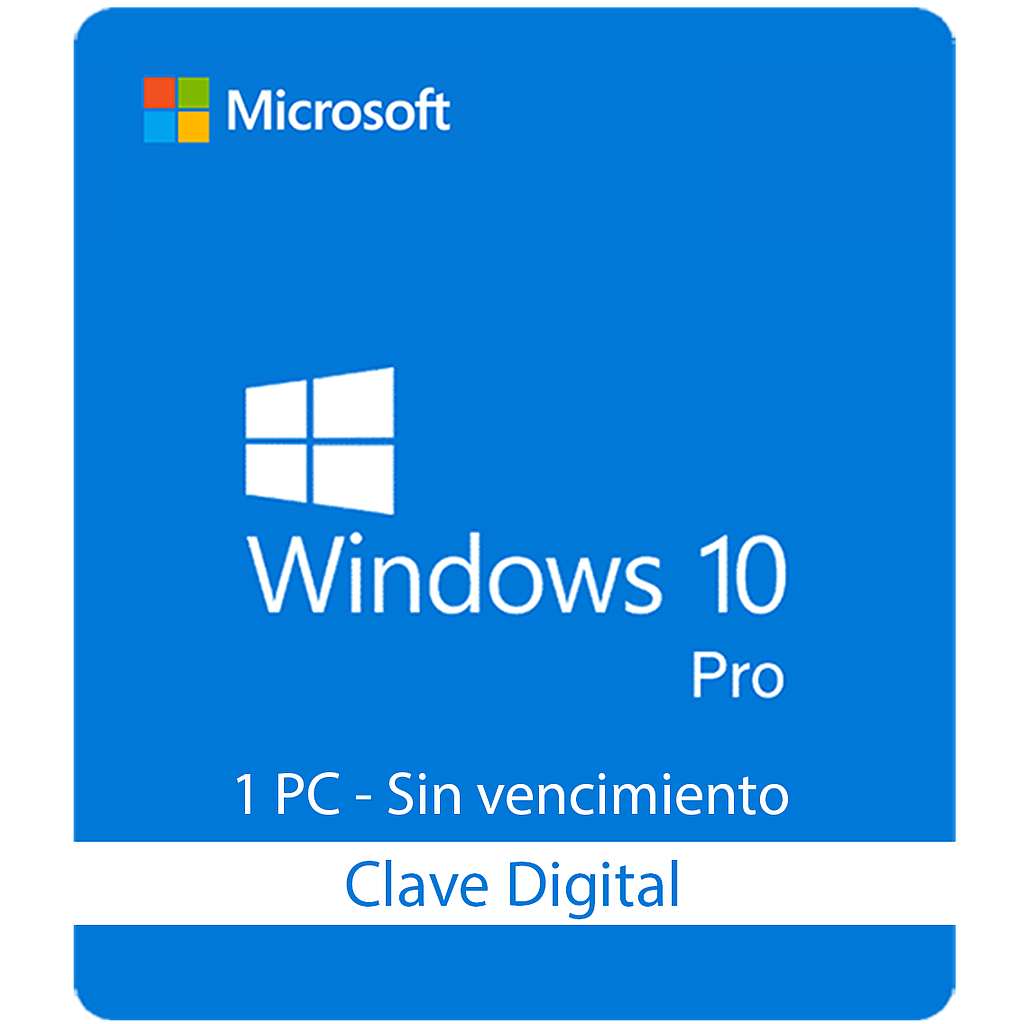 Licencia Windows 10 Pro 1 PC Activacion Online
